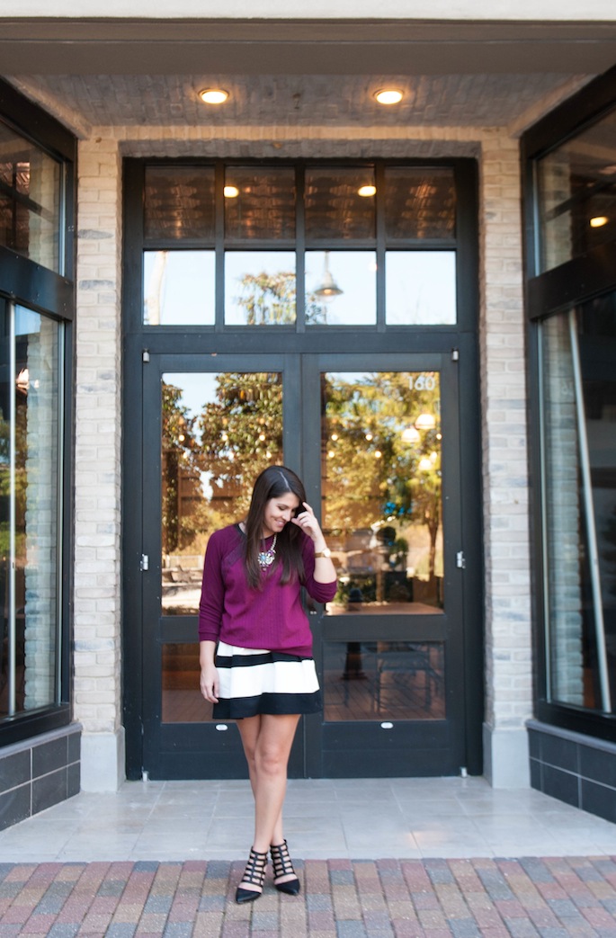 Pair a sweater over a dress for the perfect winter look
